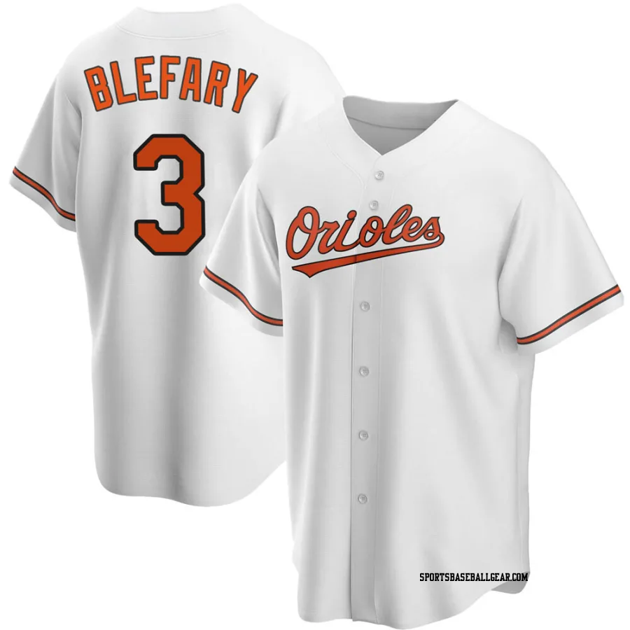 Curt Blefary Youth Baltimore Orioles White Replica Home Jersey