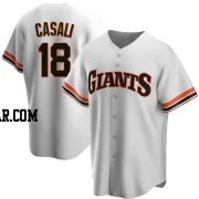 Curt Casali Men's San Francisco Giants White Replica Home Cooperstown Collection Jersey