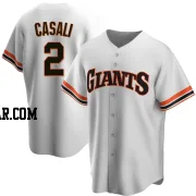 Curt Casali Men's San Francisco Giants White Replica Home Cooperstown Collection Jersey