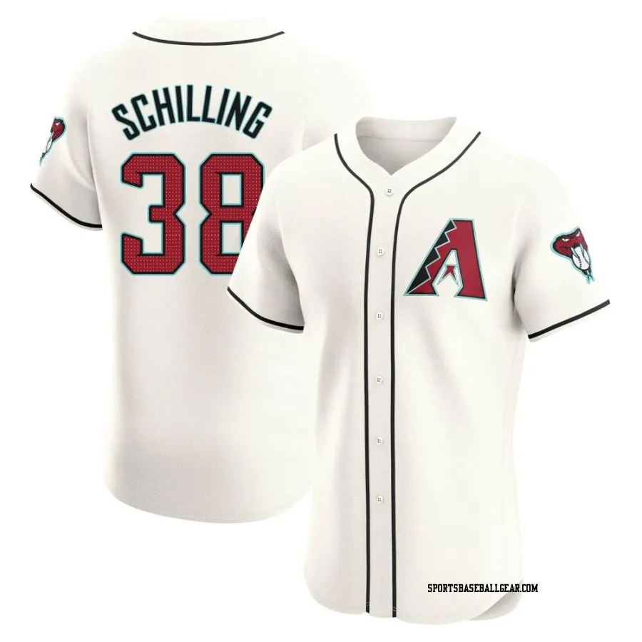 Curt Schilling Men's Arizona Diamondbacks Cream Elite Home Jersey