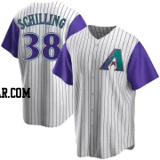 Curt Schilling Men's Arizona Diamondbacks Cream/Purple Replica Alternate Cooperstown Collection Jersey