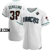 Curt Schilling Men's Arizona Diamondbacks White Authentic Teal Alternate 2023 World Series Jersey