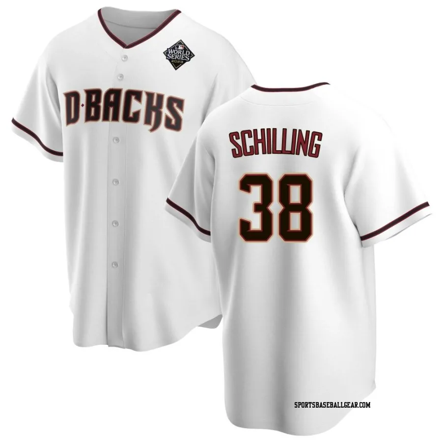 Curt Schilling Men's Arizona Diamondbacks White Replica Home 2023 World Series Jersey