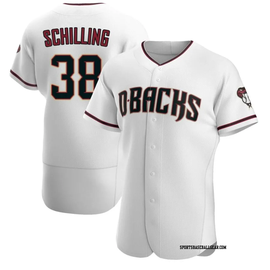 Curt Schilling Men's Arizona Diamondbacks White/Crimson Authentic Home Jersey