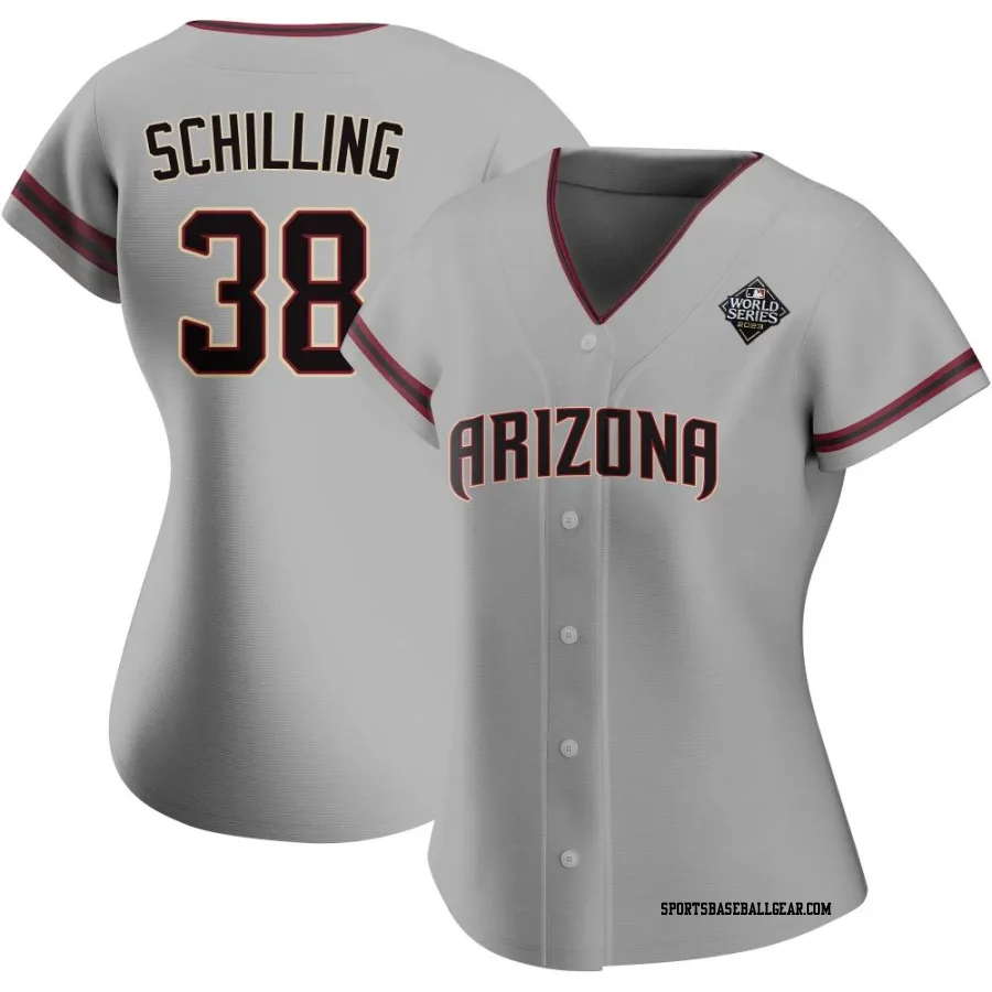 Curt Schilling Women's Arizona Diamondbacks Gray Authentic Road 2023 World Series Jersey