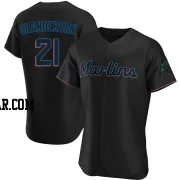 Curtis Granderson Men's Miami Marlins Black Authentic Alternate Jersey