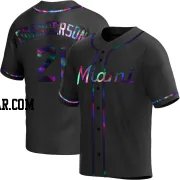 Curtis Granderson Men's Miami Marlins Black Holographic Replica Alternate Jersey