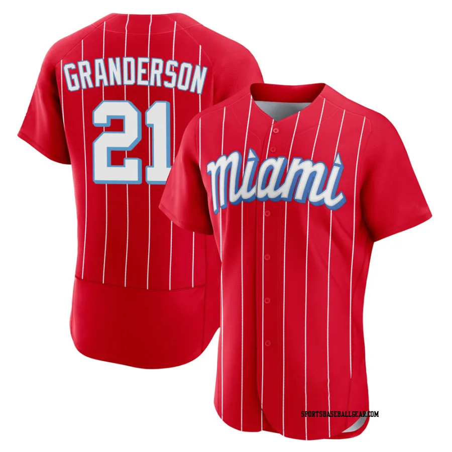 Curtis Granderson Men's Miami Marlins Red Authentic 2021 City Connect Jersey