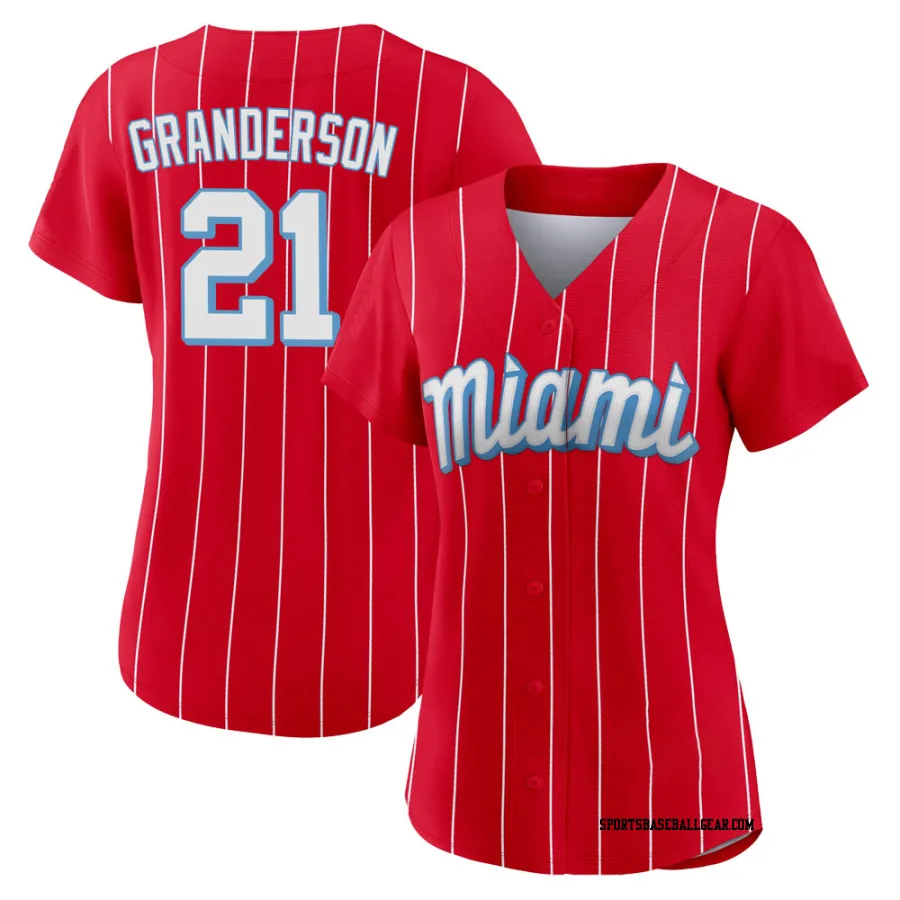 Curtis Granderson Women's Miami Marlins Red Authentic 2021 City Connect Jersey