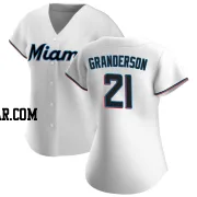 Curtis Granderson Women's Miami Marlins White Authentic Home Jersey