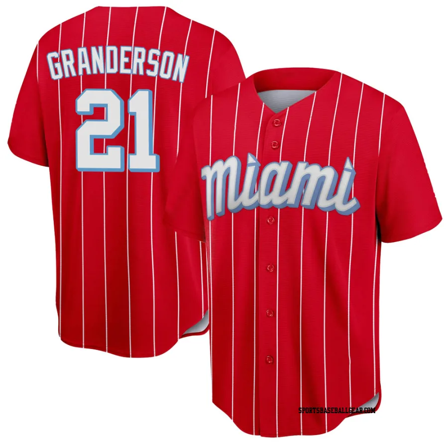 Curtis Granderson Youth Miami Marlins Red Replica 2021 City Connect Jersey