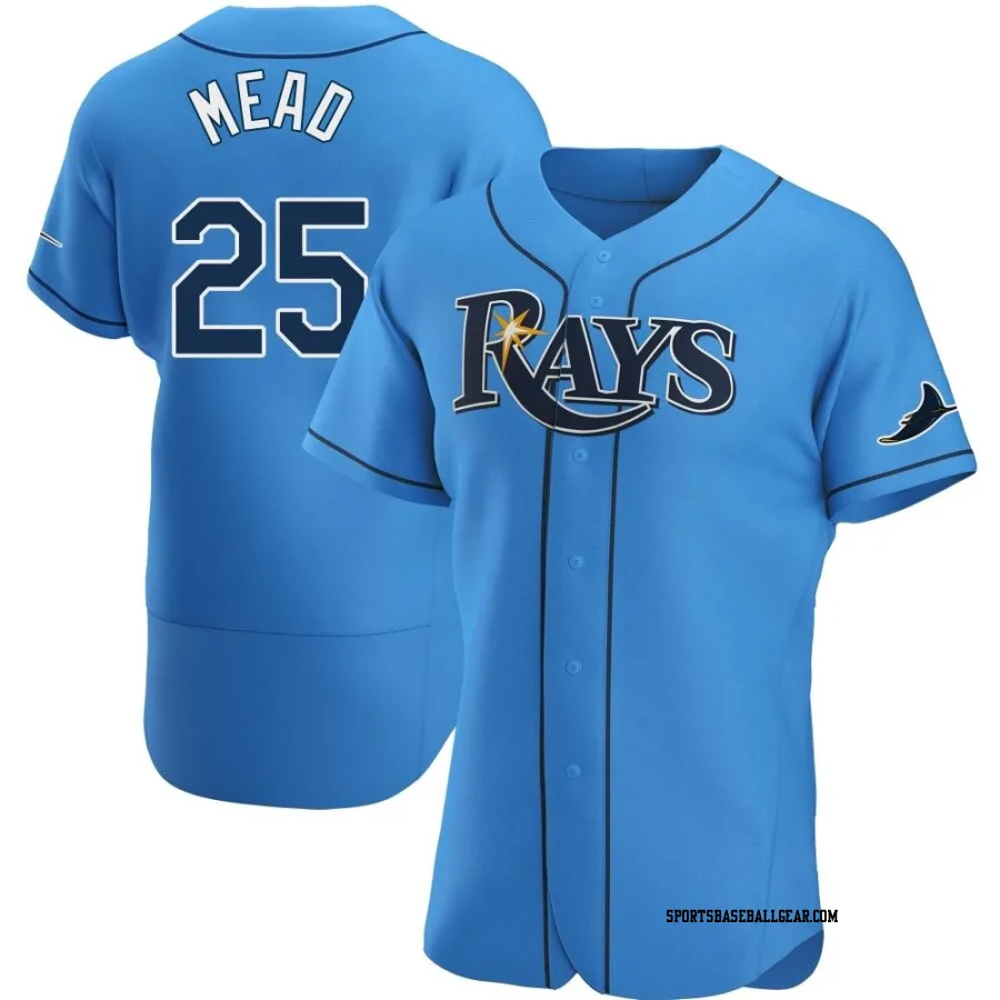 Curtis Mead Men's Tampa Bay Rays Light Blue Authentic Alternate Jersey