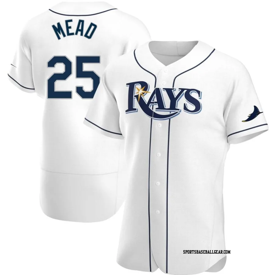 Curtis Mead Men's Tampa Bay Rays White Authentic Home Jersey