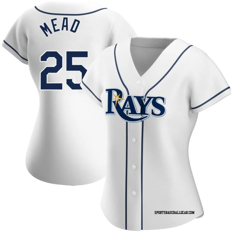 Curtis Mead Women's Tampa Bay Rays White Replica Home Jersey