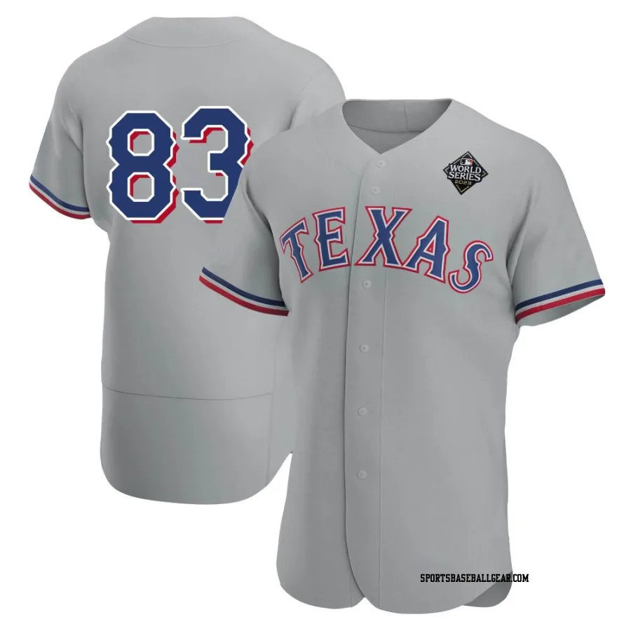 Curtis Terry Men's Texas Rangers Gray Authentic Road 2023 World Series Jersey