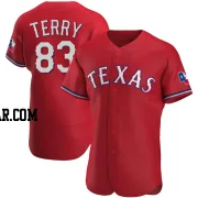 Curtis Terry Men's Texas Rangers Red Authentic Alternate Jersey