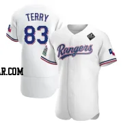 Curtis Terry Men's Texas Rangers White Authentic Home 2023 World Series Jersey