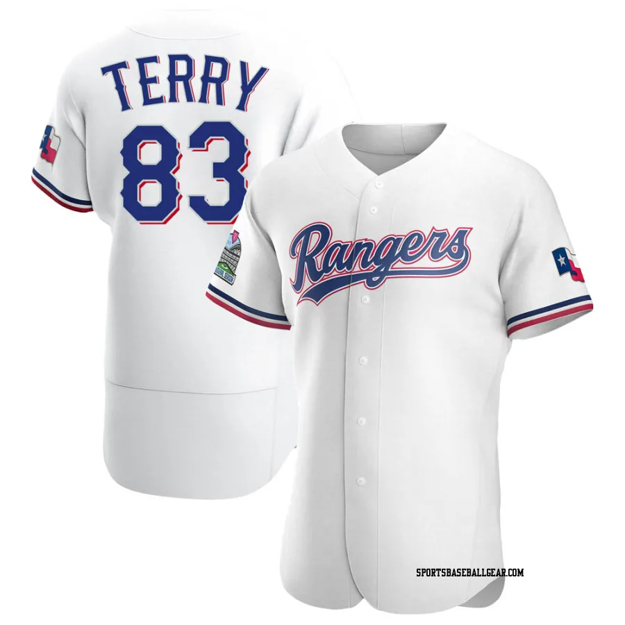 Curtis Terry Men's Texas Rangers White Authentic Home Jersey