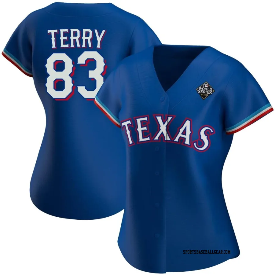 Curtis Terry Women's Texas Rangers Royal Authentic Alternate 2023 World Series Jersey