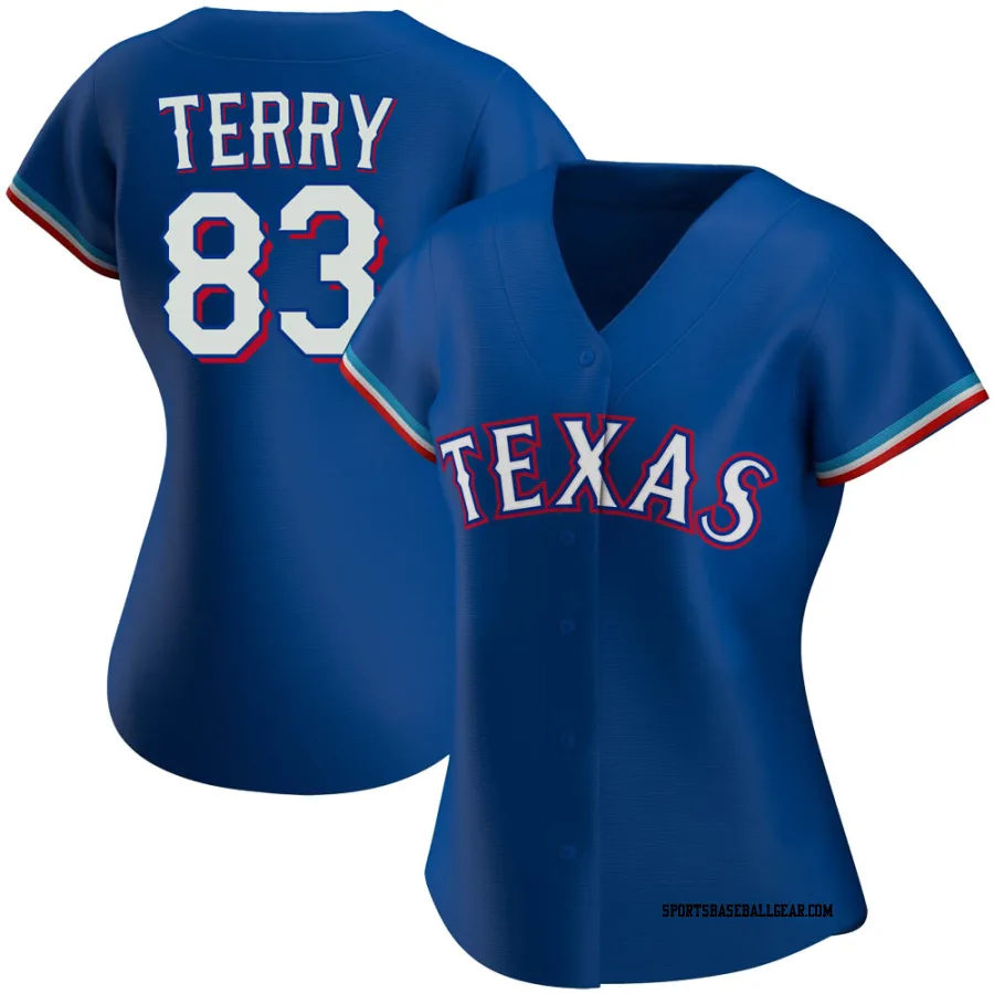 Curtis Terry Women's Texas Rangers Royal Replica Alternate Jersey