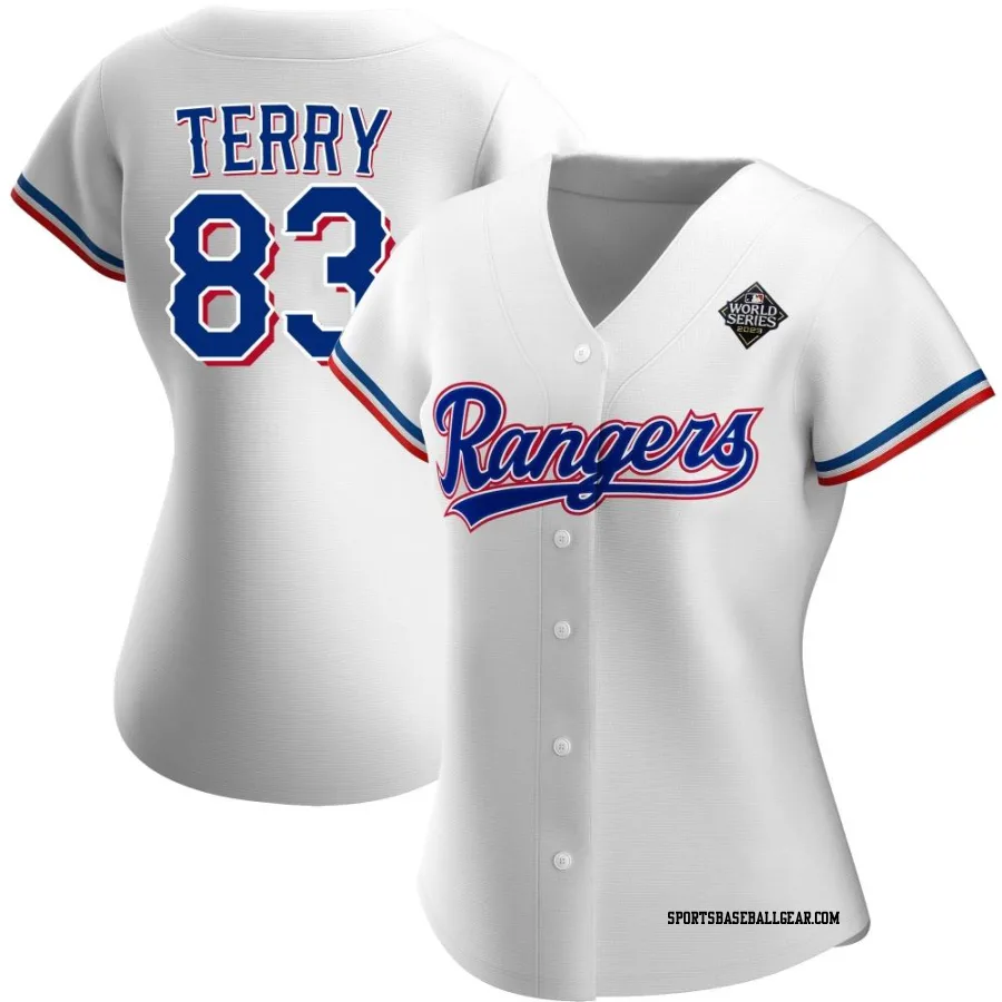 Curtis Terry Women's Texas Rangers White Authentic Home 2023 World Series Jersey