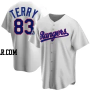 Curtis Terry Youth Texas Rangers White Replica Home Cooperstown Collection 2023 World Series Champions Jersey