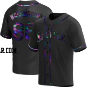 Curtis Washington Men's Seattle Mariners Black Holographic Replica Alternate Jersey