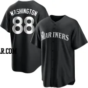 Curtis Washington Men's Seattle Mariners Black/White Replica Jersey