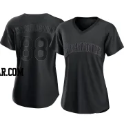 Curtis Washington Women's Seattle Mariners Black Authentic Pitch Fashion Jersey