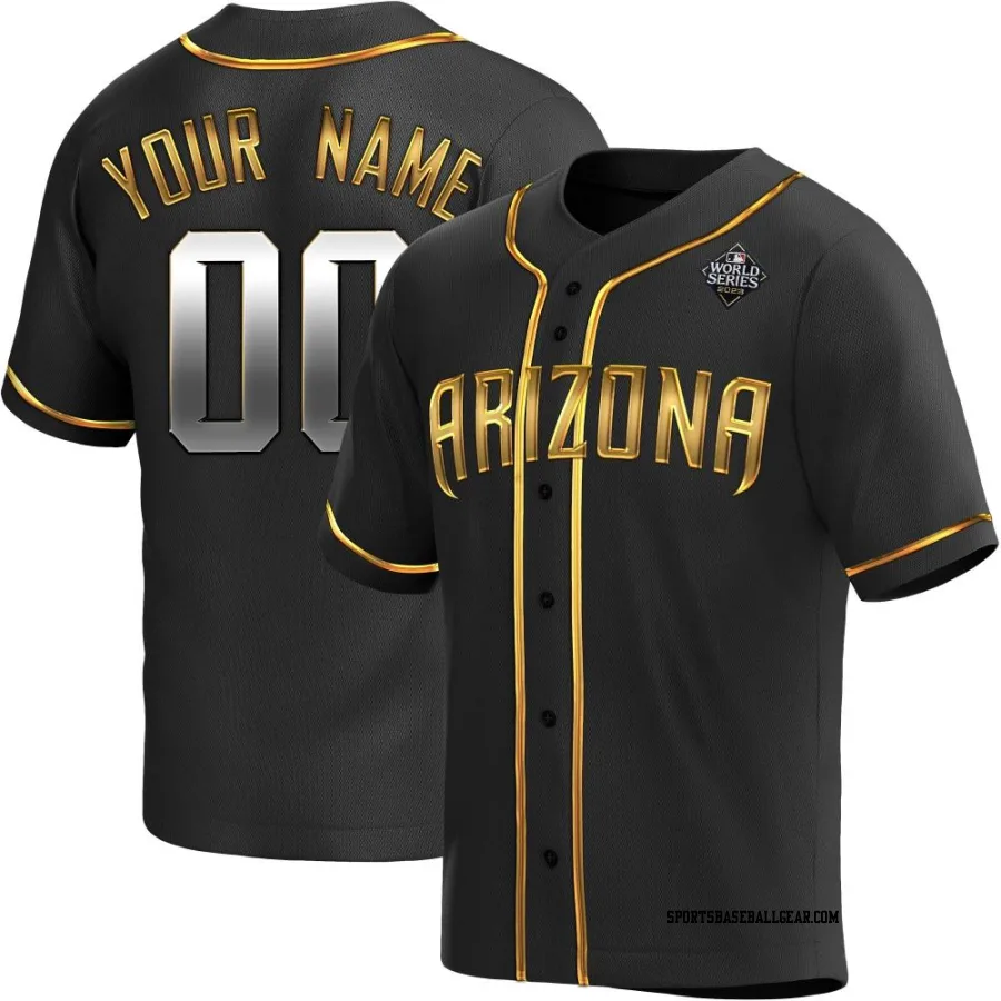 Custom Men's Arizona Diamondbacks Black Golden Replica Alternate 2023 World Series Jersey