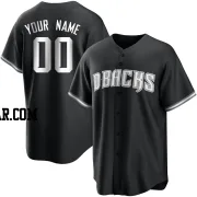 Custom Men's Arizona Diamondbacks Black/White Replica Jersey