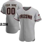 Custom Men's Arizona Diamondbacks Gray Authentic Road Jersey