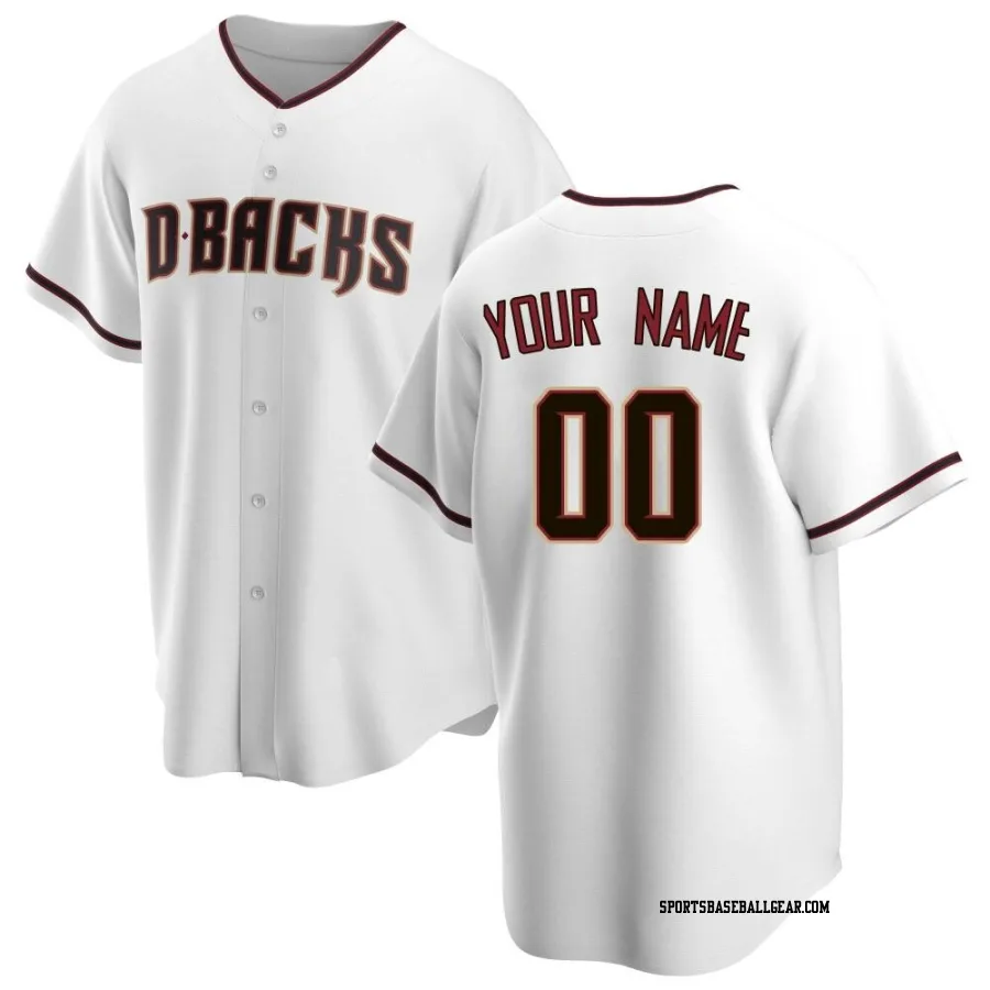 Custom Men's Arizona Diamondbacks White Replica Home Jersey