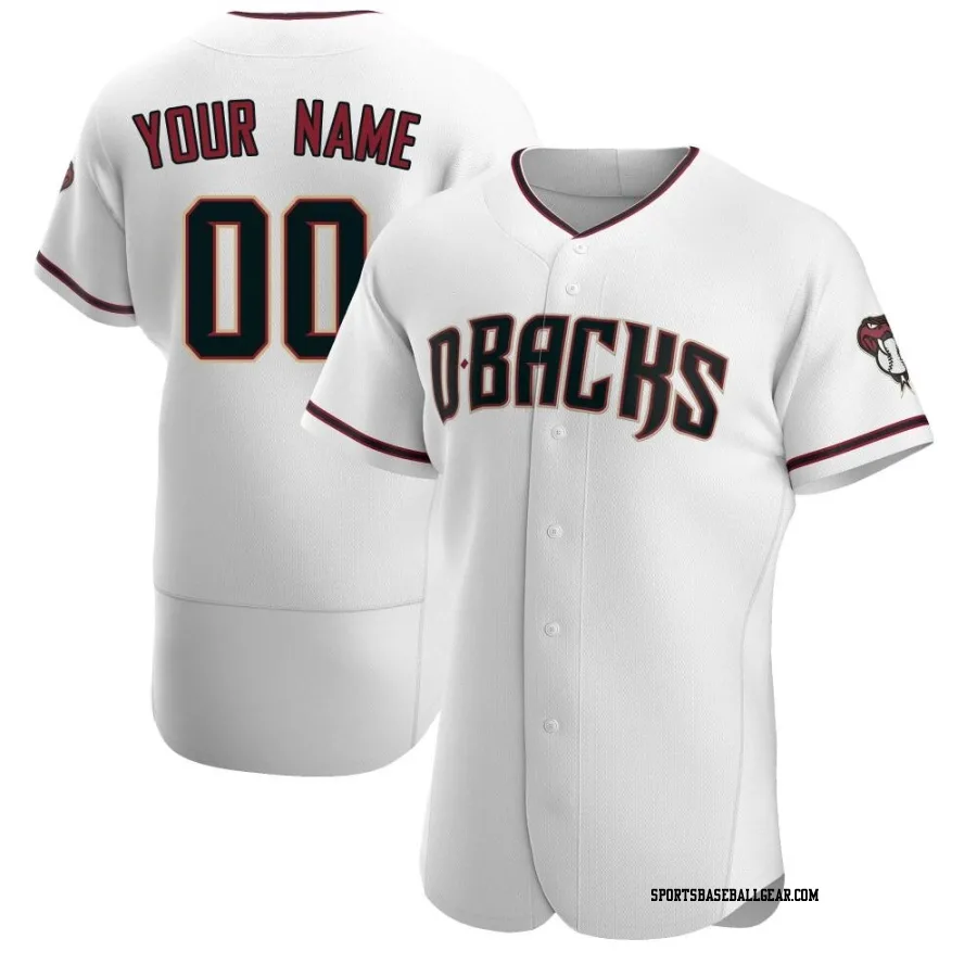 Custom Men's Arizona Diamondbacks White/Crimson Authentic Home Jersey