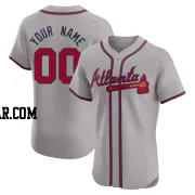 Custom Men's Atlanta Braves Gray Elite Road Jersey