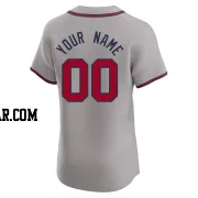 Custom Men's Atlanta Braves Gray Elite Road Jersey