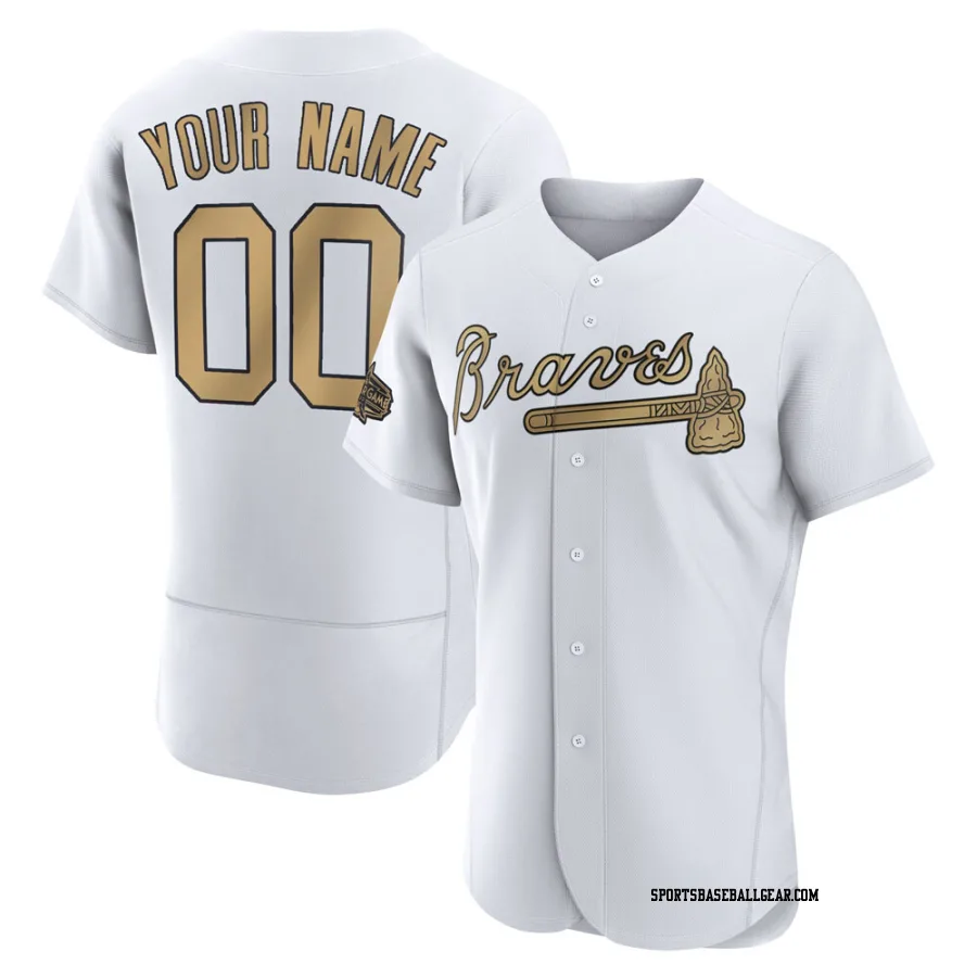 Custom Men's Atlanta Braves White Game Authentic 2022 All-Star Jersey