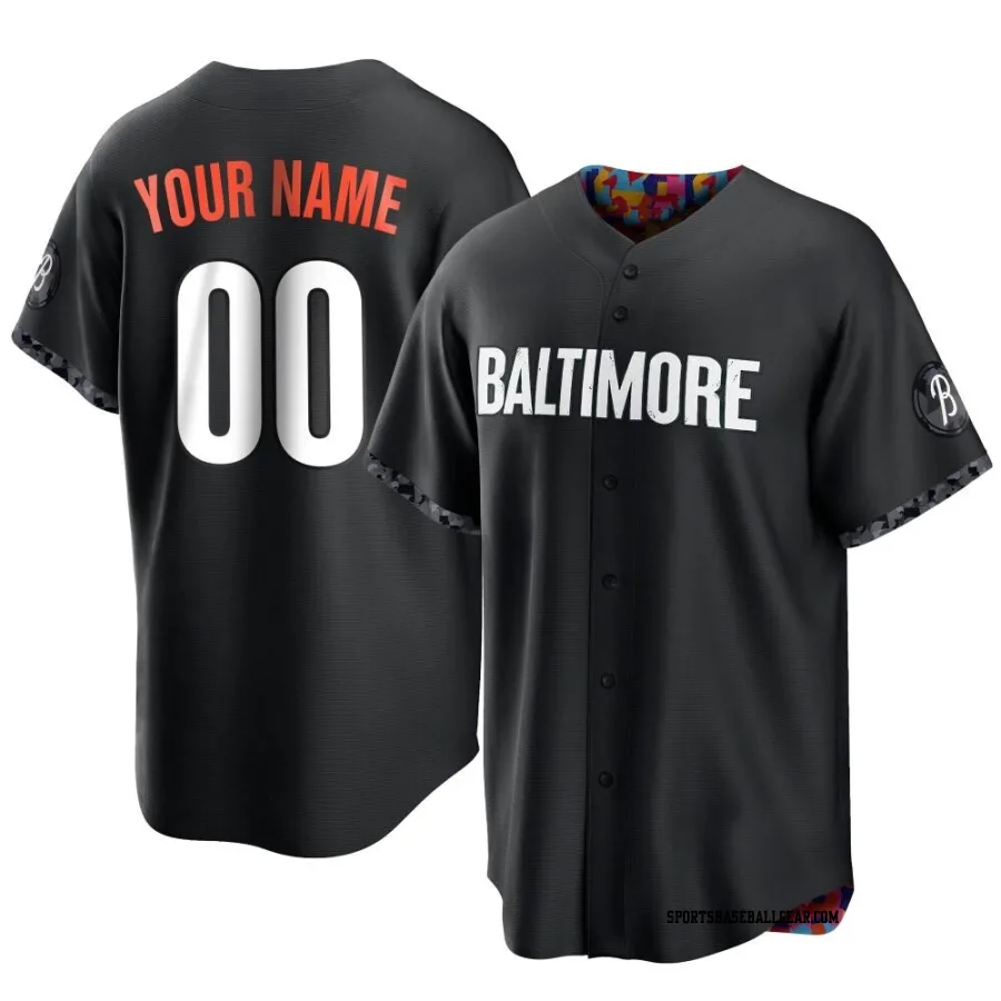 Custom Men's Baltimore Orioles Black Replica 2023 City Connect Jersey