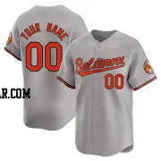 Custom Men's Baltimore Orioles Gray Limited Road Jersey