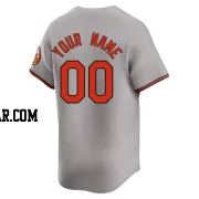 Custom Men's Baltimore Orioles Gray Limited Road Jersey