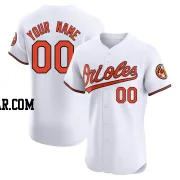 Custom Men's Baltimore Orioles White Elite Home Jersey