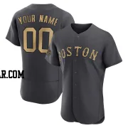 Custom Men's Boston Red Sox Charcoal Game Authentic 2022 All-Star Jersey