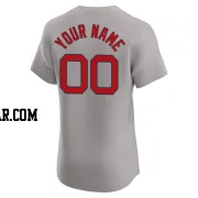 Custom Men's Boston Red Sox Gray Elite Road Jersey