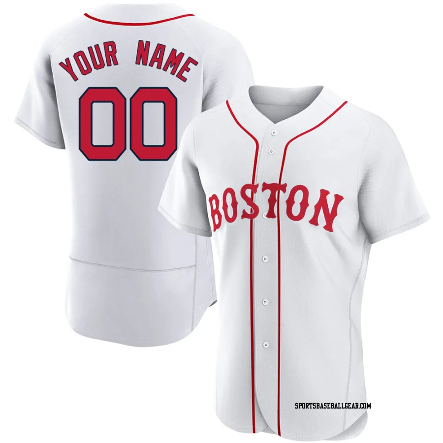 Custom Men's Boston Red Sox White Authentic 2021 Patriots' Day Jersey