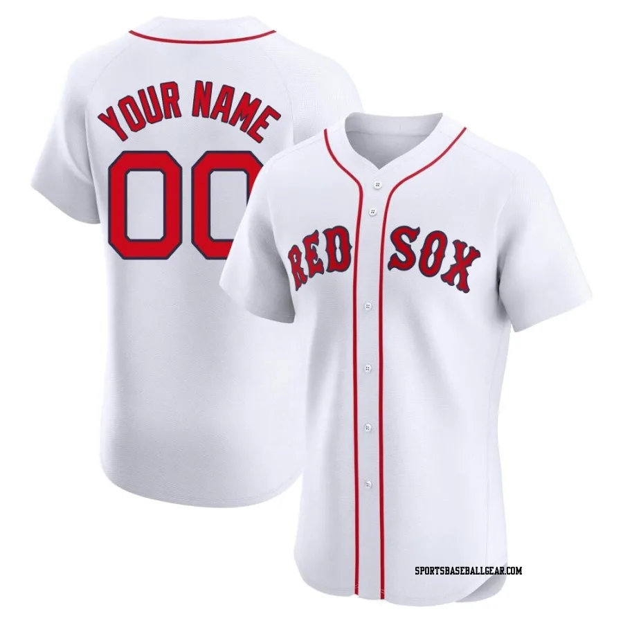 Custom Men's Boston Red Sox White Elite Home Jersey