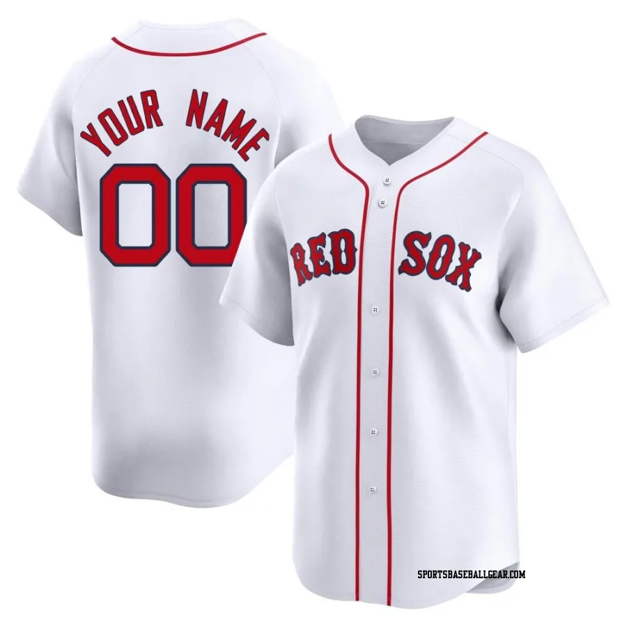 Custom Men's Boston Red Sox White Limited Home Jersey