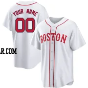 Custom Men's Boston Red Sox White Replica 2021 Patriots' Day Jersey