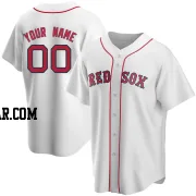 Custom Men's Boston Red Sox White Replica Home Jersey