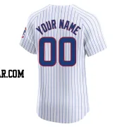 Custom Men's Chicago Cubs White Elite Home Jersey