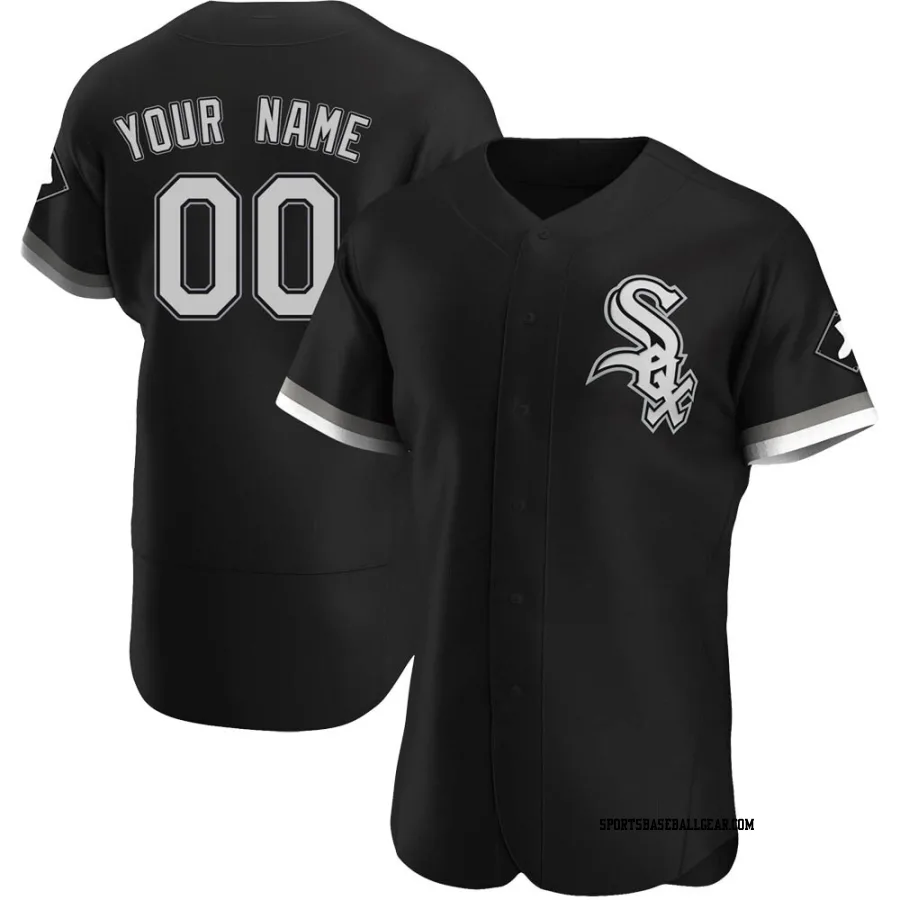 Custom Men's Chicago White Sox Black Authentic Alternate Jersey